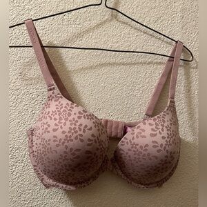 Adore Me Underwire Support Mauve Floral Pattern Bra Size 34DD